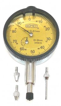 Číselníkový úchylkoměr - indikátor 40/3 mm , 4 výměnné doteky , SOMET