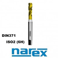 Závitník strojní M3 HSSE TiN ISO2 (6H) DIN371 spirálový (35°) , NAREX 2060