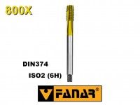 Závitník strojní M10x1,25 HSSE TiN ISO2 (6H) DIN374 s lamačem třísek 800X , FANAR