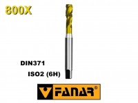 Závitník strojní M3 HSSE TiN ISO2 (6H) DIN371 spirálový (40°) 800X , FANAR
